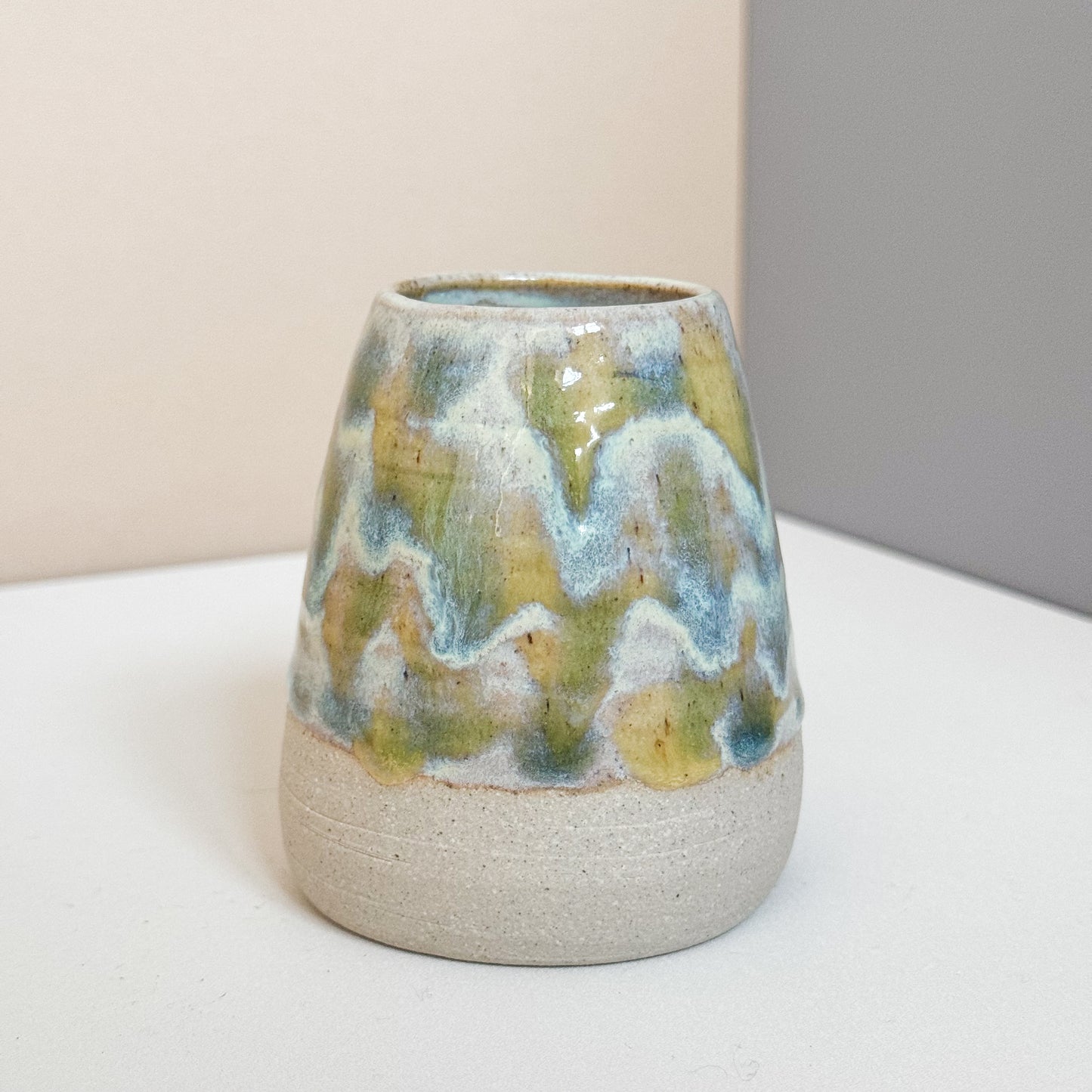 Mini Vase in Stippled Green