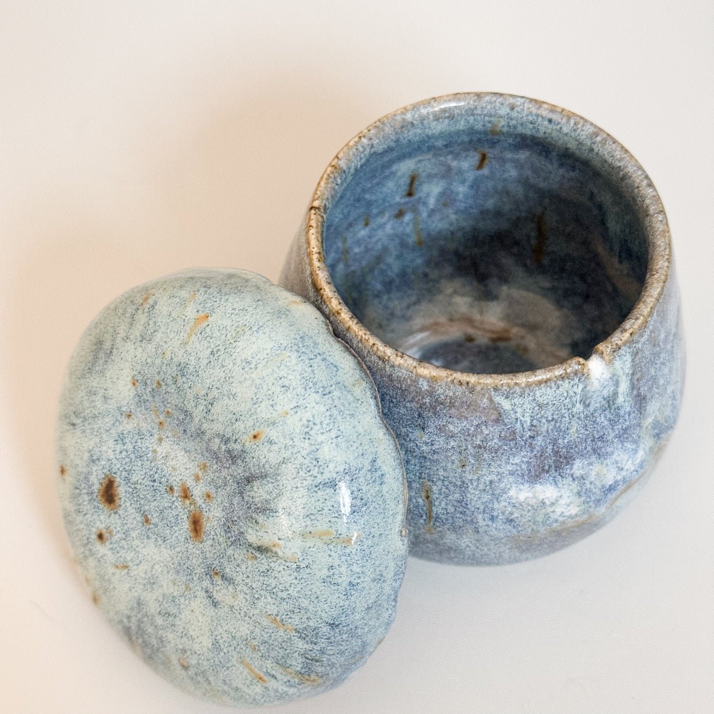 Lidded Tea Cup in Mud Blue