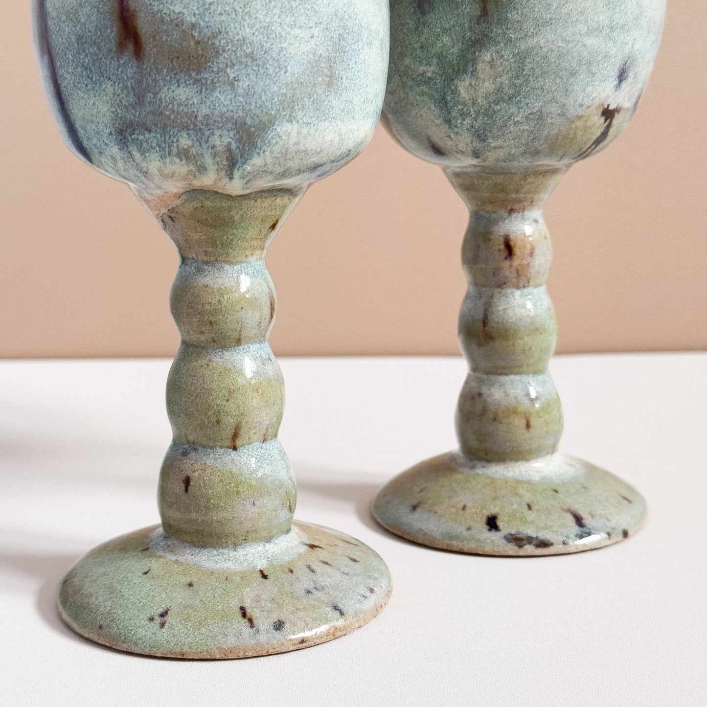 Set of 2 Goblets in Forest Green